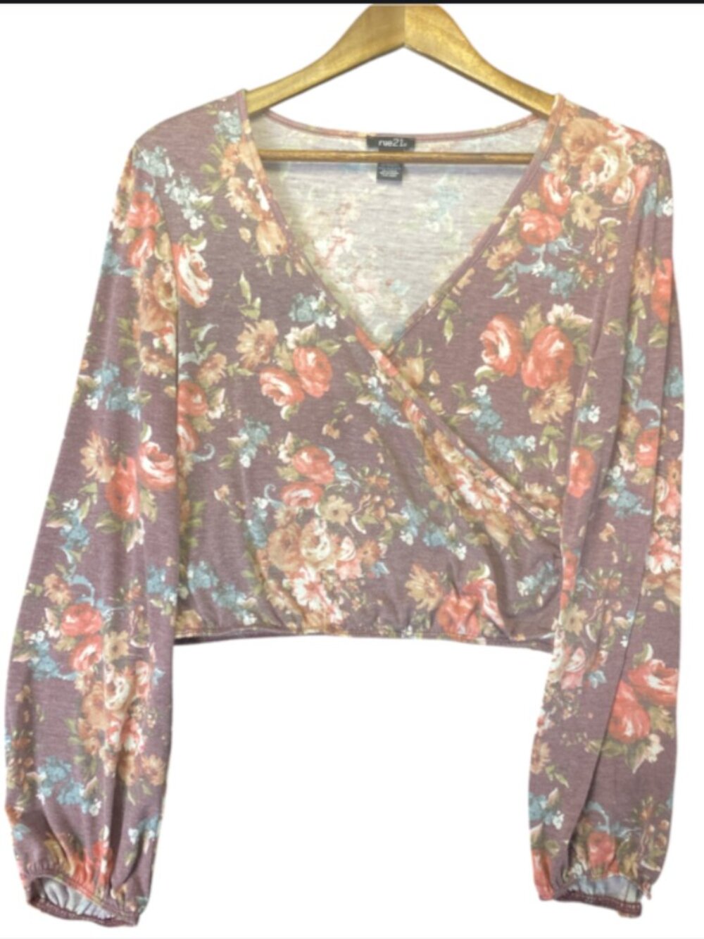 Rue21 long sleeve floral blouse size L